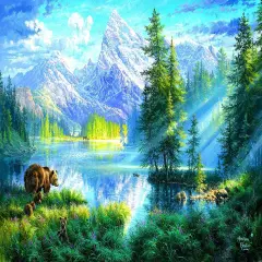 Sunsout Mountain Morning 550 pc Jigsaw Puzzle 69786