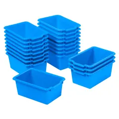 Scoop Front Storage Bins, Multipurpose Organization, 20-Pack Blue