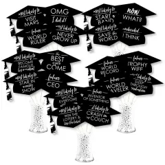 Big Dot of Happiness Hilarious Black and White Grad - Best is Yet to Come - Graduation Party Photo Booth Props or Table Toppers - 20 Count