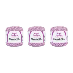 Aunt Lydia Classic Shaded Purples Crochet - 3 Pack of 300y/274m - Cotton - Gauge 10 - Crochet