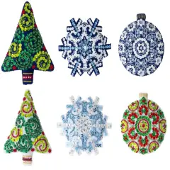 Bucilla Felt Ornaments Applique Kit Set Of 6-Holiday Mandala
