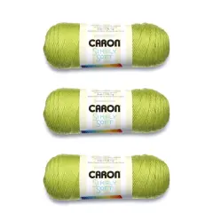 Caron Simply Soft Chartreuse Yarn - 3 Pack of 170g/6oz - Acrylic - 4 Medium (Worsted) - 315 Yards - Knitting/Crochet