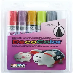 Uchida DecoColor Fine Tip Paint Markers 6/Pkg-Retro