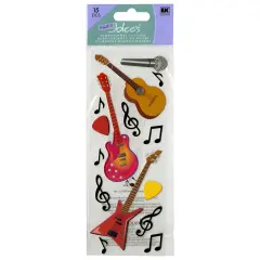 Jolee's Boutique Dimensional Stickers - Guitars & Music Notes, 15pcs