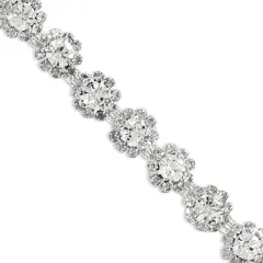 Vanya 1/2" Rhinestone Floral Motifs Chain Trim