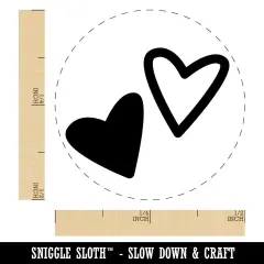 Pair of Hearts Love Self-Inking Rubber Stamp for Stamping Crafting Planners Brown