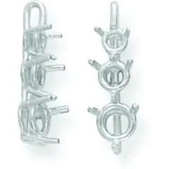 14K White Gold 0.5cttw Round 3 Stone Pendant Setting