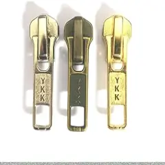 YKK #5 Lock Zipper Slider Metal Teeth Antique Mix Color Replace Part (6 Sliders)