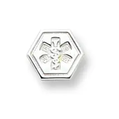 Sterling Silver Caduceus Hexagon Charm Jewerly