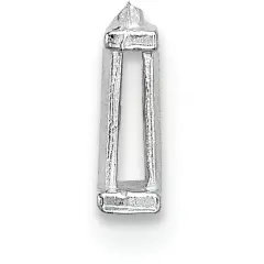 14K WG Airline Narrow Tapered Baguette Head 2x3.5mm