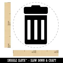 Garbage Trash Can Self-Inking Rubber Stamp for Stamping Crafting Planners Lime Green