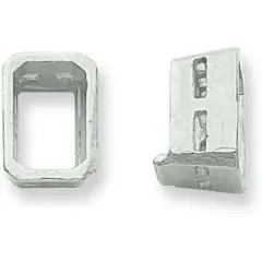 14K White Gold Emerald Cut Airline Bezel Setting 7mm