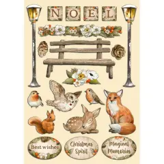 Winter Valley Colored Wooden Shapes - Stamperia