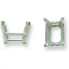 14K WG 4 Prong Emerald Cut Low Basket Head 4.5x6mm