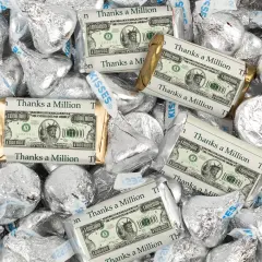 128 Pcs Thank You Candy Favors Hershey's Miniatures & Kisses - Thanks a Million