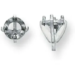 14K WG 4 Prong Round High Illusion Head 2.2x1.7mm