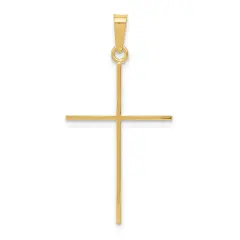 14K Yellow Gold Cross Pendant Charm Religious New 34 X 18mm Jewerly