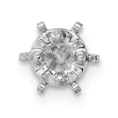 14K White Gold 6 Prong Round Low Peg Illusion Head 2mm