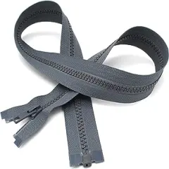 YKK 25" Vislon Zipper ~ YKK #5 Molded Plastic Sport Zipper ~ Separating - 578 Medium Grey (1 Zipper/Pack)