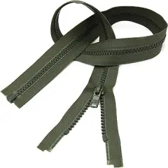 YKK 22" Vislon Zipper ~ YKK #5 Molded Plastic ~ Separating - 567 Olive Green (1 Zipper/Pack)