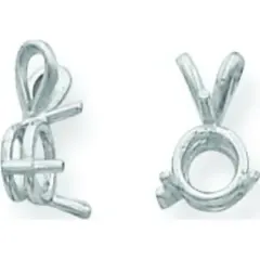 14K White Gold 0.25ct 3 Prong Round Pendant Setting