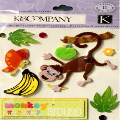 K & Company Monkey Around Dimensional Stickers