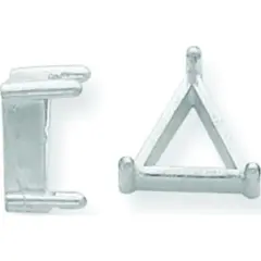 14K White Gold 3 Prong Triangle Setting 8mm