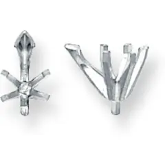 14K White Gold 6 Prong Pear Peg Setting 8.5x5.75mm