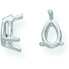14K White Gold 3 Prong Pear Wire Basket Head 5.5x8.25mm