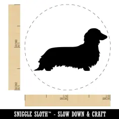 Long Haired Dachshund Dog Solid Self-Inking Rubber Stamp for Stamping Crafting Planners UV