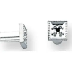 14K White Gold 0.01ct Square 2mm Tube Setting