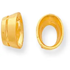 14K Gold Oval Tapered Bezel Setting 6.75x4.5mm