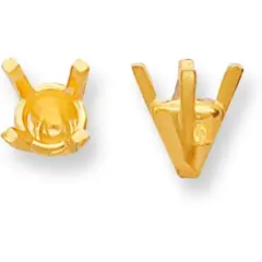 14K Gold 4 Prong Round "V" Tapered Setting 10.4mm