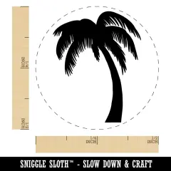 Palm Tree Tropical Solid Self-Inking Rubber Stamp for Stamping Crafting Planners Orange