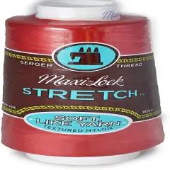 A&E Maxi Lock Stretch Textured Nylon Poppy Red Serger Thread MWN-45136