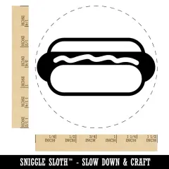 Yummy Hot Dog Self-Inking Rubber Stamp for Stamping Crafting Planners Red