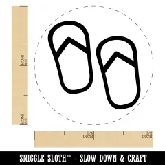 Flip Flops Summer Vacation Self-Inking Rubber Stamp for Stamping Crafting Planners Brown