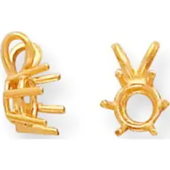 14K Gold 0.1ct 6 Prong Round Pendant Setting