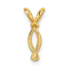 14K Gold 2 Prong Marquise V-End Pendant Setting 7x4mm