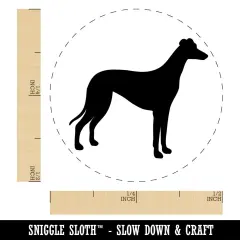 Greyhound Dog Solid Self-Inking Rubber Stamp for Stamping Crafting Planners Purple