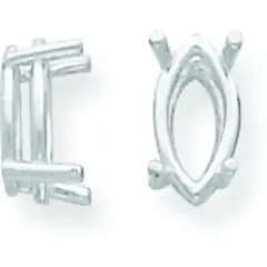 14K White Gold 4 Prong Marquise Wire Basket Head 7x14mm