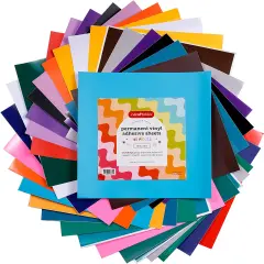 Incraftables Permanent Vinyl Sheets (40pcs). Bulk Permanent Vinyl for Cricut Machine with Glossy, Matte & Transfer Sheets. Multicolor Self Adhesive Vinyl Sheets Sticker Paper Bundle for DIY Crafts