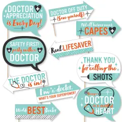 Big Dot of Happiness Funny Thank You Doctors - Doctor Appreciation Week Photo Booth Props Kit - 10 Piece