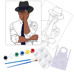 "The Classic Man" DIY Canvas Art Kit, Adult Beginner, Acrylic Paint, Size 11x14 inch