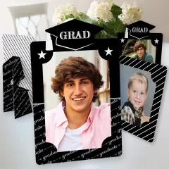 Big Dot of Happiness Graduation Cheers - Graduation Party 4x6 Picture Display - Paper Photo Frames - Set of 12