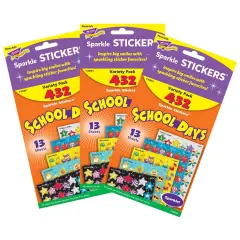 School Days Sparkle Stickers&reg; Variety Pack, 432 Per Pack, 3 Packs