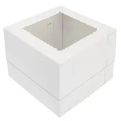 10 x 10 x 8" White Bakery Boxes with Window Pastry Boxes for Cakes, Cookies and Desserts