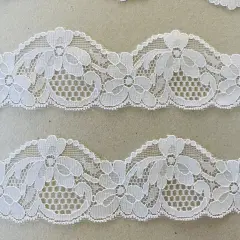 Kitcheniva 1.75" Wide 2 Yards Bright White Embroidered Ribbon