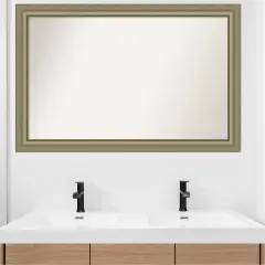 Vegas Silver Non-Beveled Custom Framed Bathroom Vanity Wall Mirror