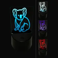 Koala Bear Sitting 3D Illusion LED Night Light Sign Nightstand Desk Lamp